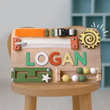 Personalized Busy Board Name Puzzle 2 - Wooden Montessori Toys | Kalotoys