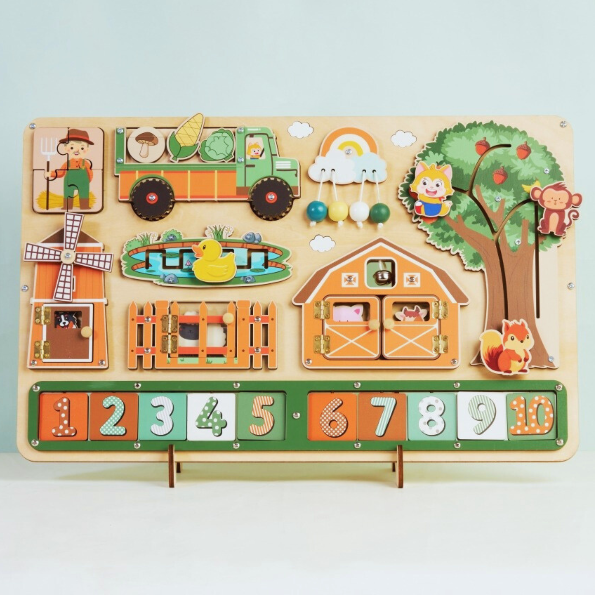 Smart Farm Busy Board, Montessori Toys, BB52